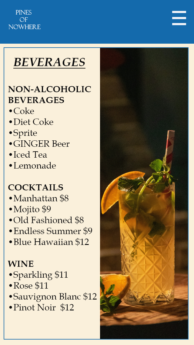 drinks menu